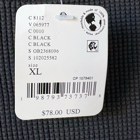 Free People We the Free Lapis Cuff Waffle Knit Top in Black-XL - Picture 10 of 10